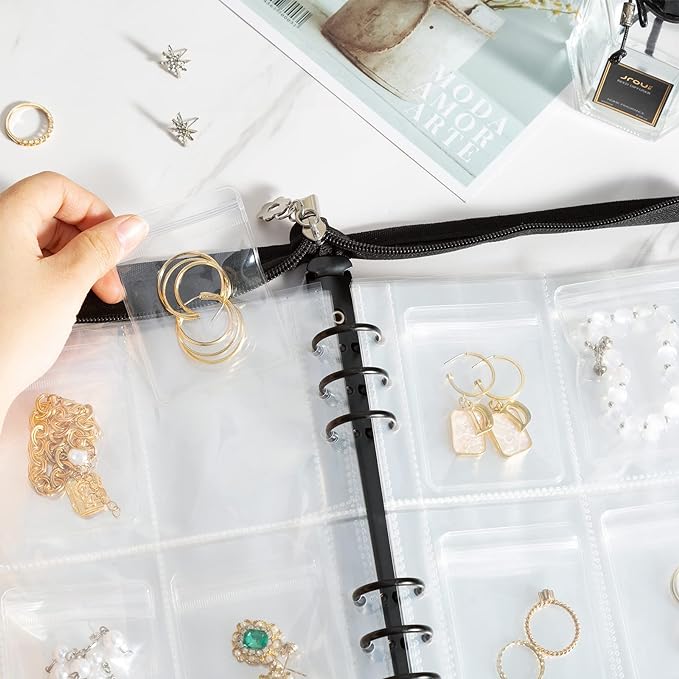 🔥Last Day Promotion-SAVE 50% OFF🔥Transparent Jewelry Storage Book With 60 Portable Anti Tarnish Jewelry Bags