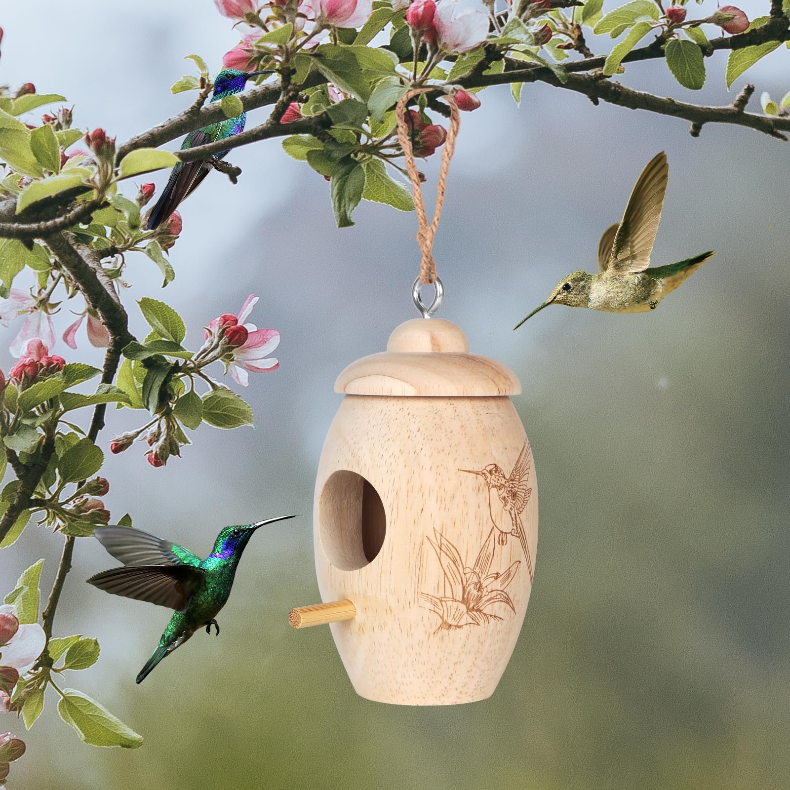 🔥Last Day 50% OFF🔥Screwable Cover Wooden Hummingbird Houses