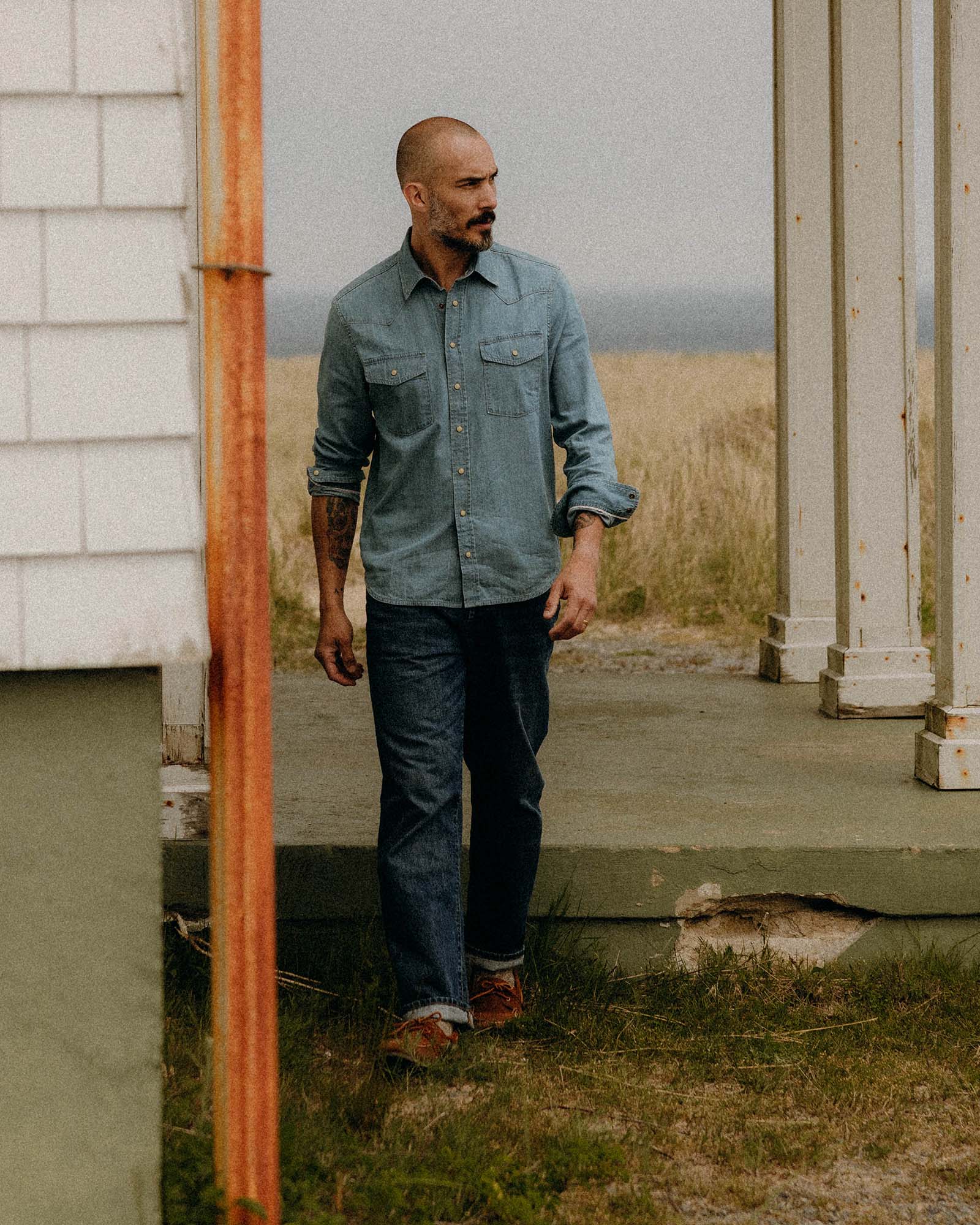 The Glacier Shirt in Washed Indigo Selvedge Denim