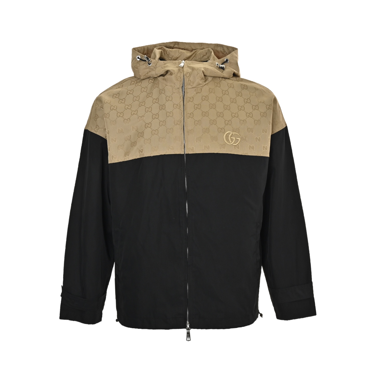 Gucci 24Fw patchwork monogram hooded trench coat