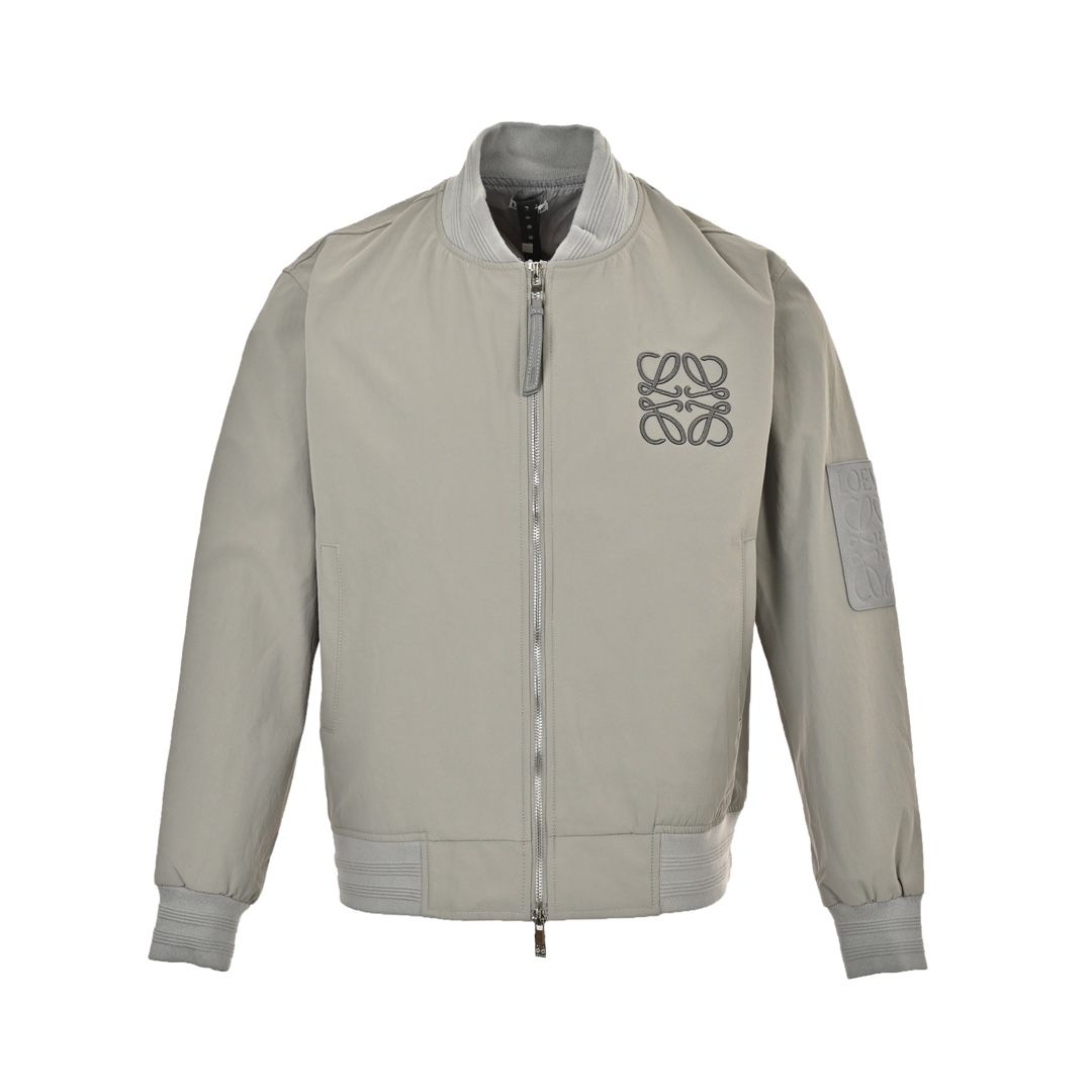 Loewe 24Fw chest embroidered logo bomber jacket