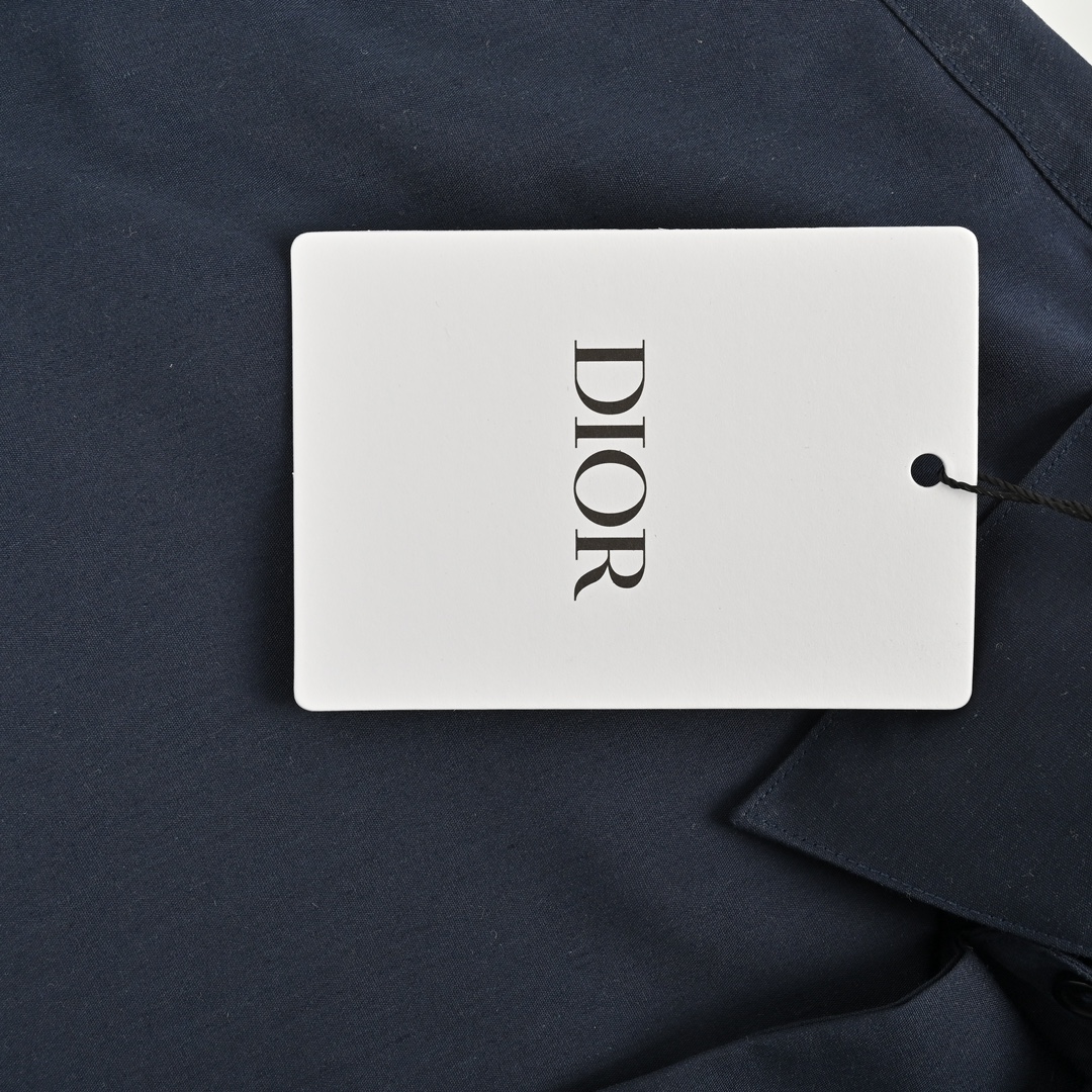 Dior 24Fw small logo embroidered long-sleeved shirt