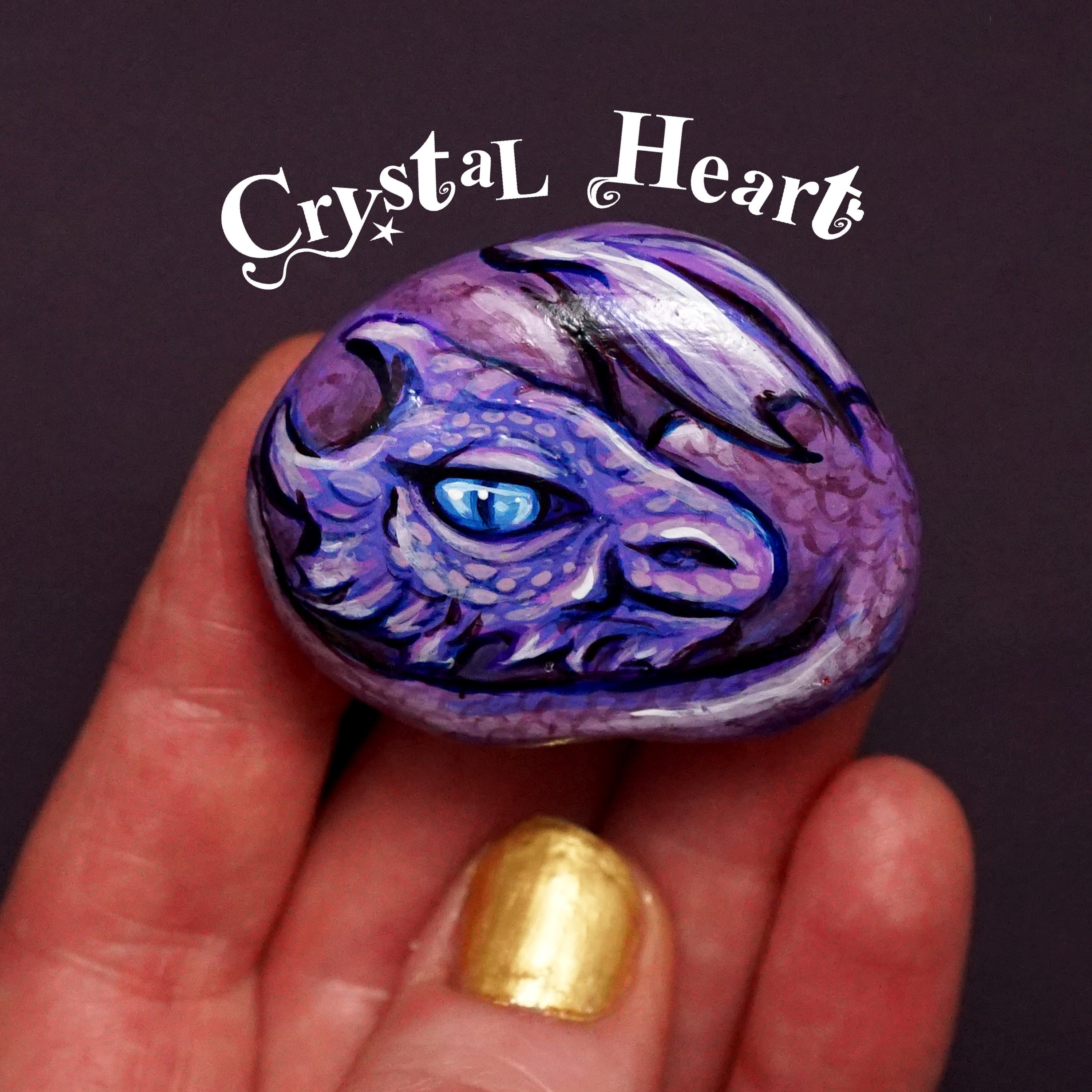 Painted dragon worry stone | Christmas present