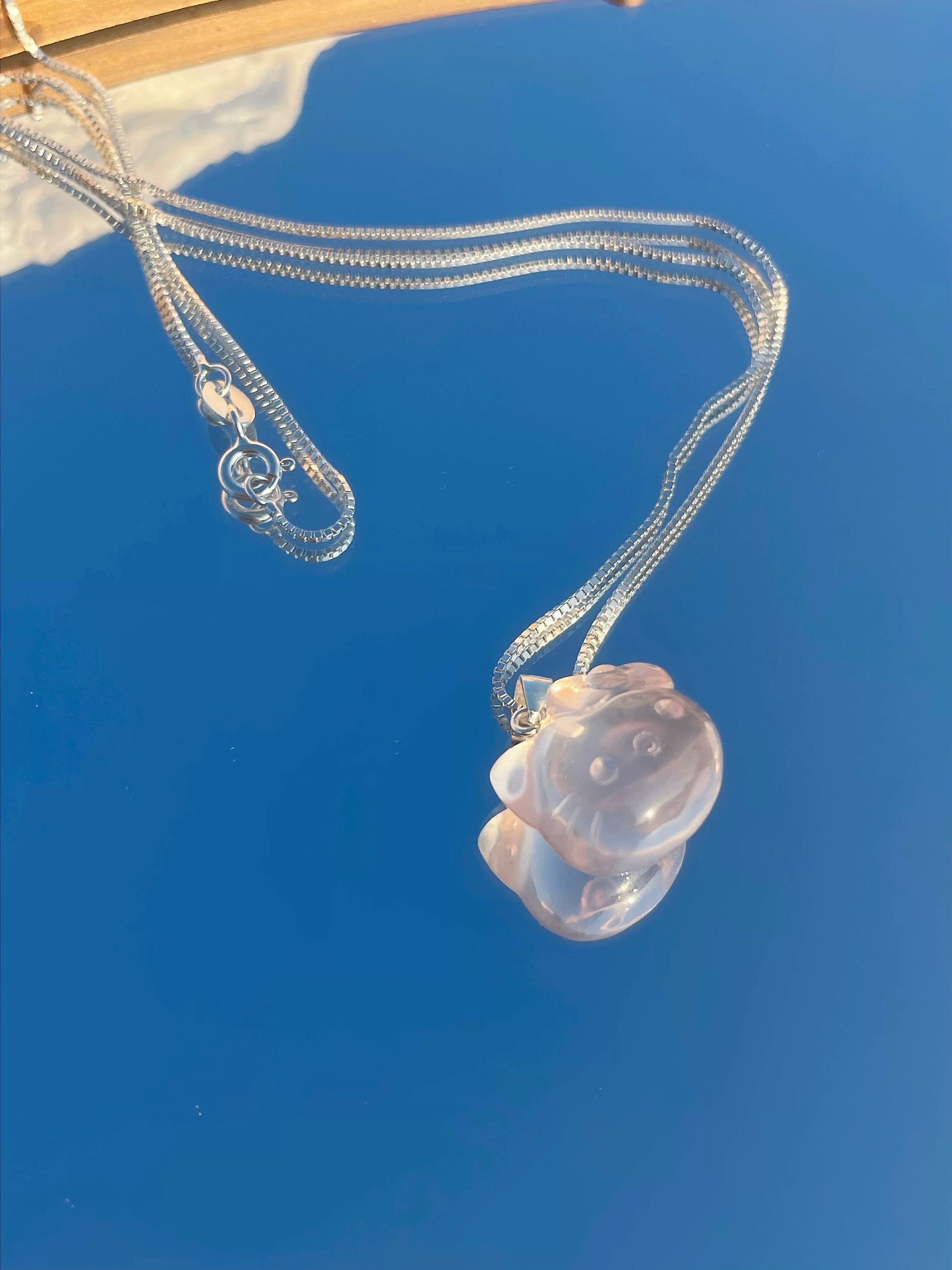 Pink Hello kitty Pendant Necklace for Women Crystal Wrapped Jewelry