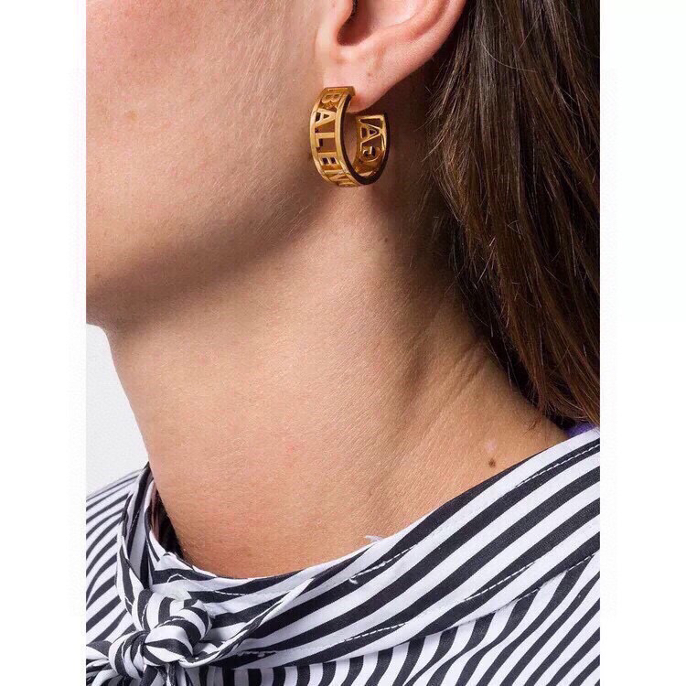 Balenciaga Hollow Font Earrings