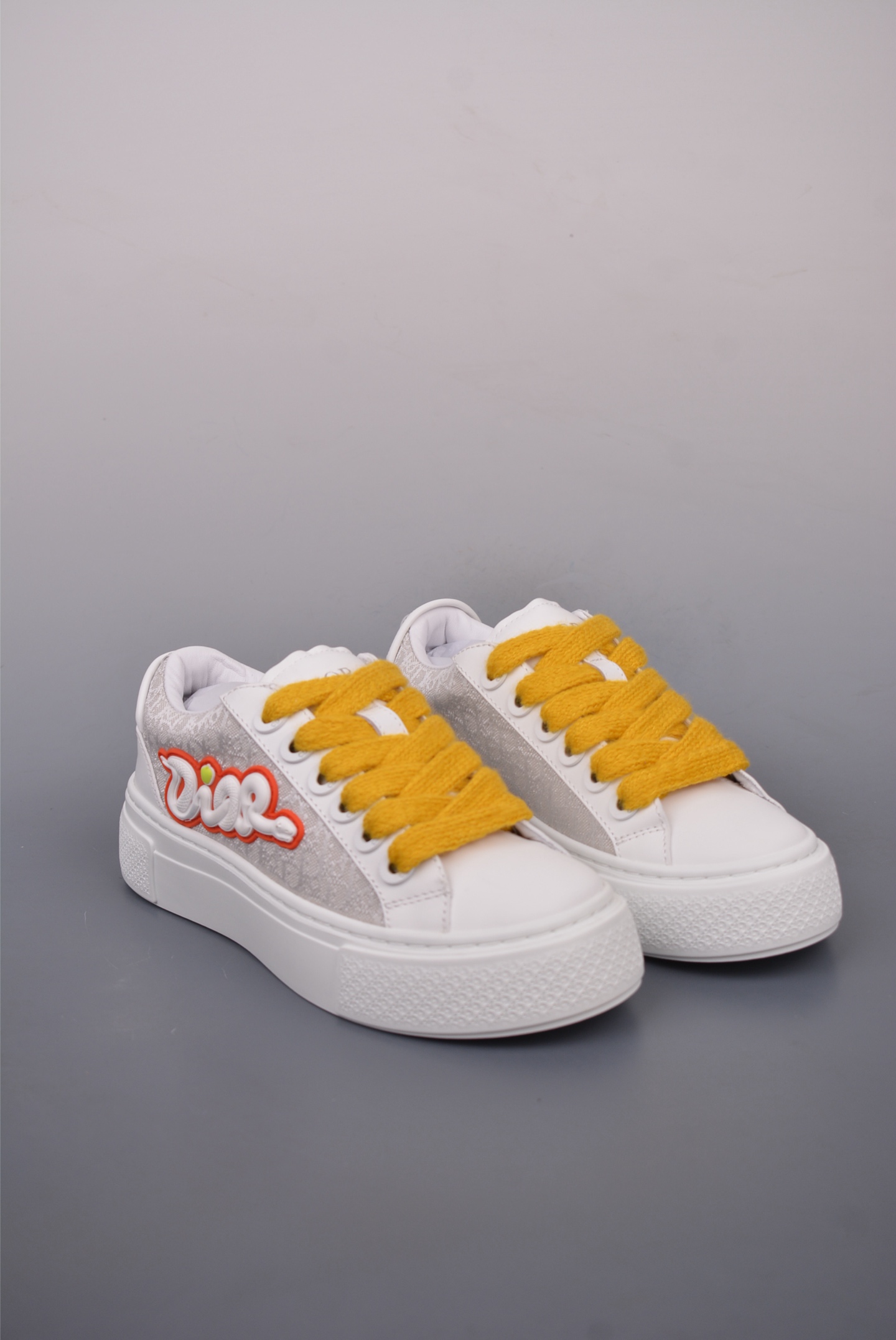 Dior B33 Low Top Sneakers Yellow and White Snake Year Limited Edition 3SN303ZEY2936