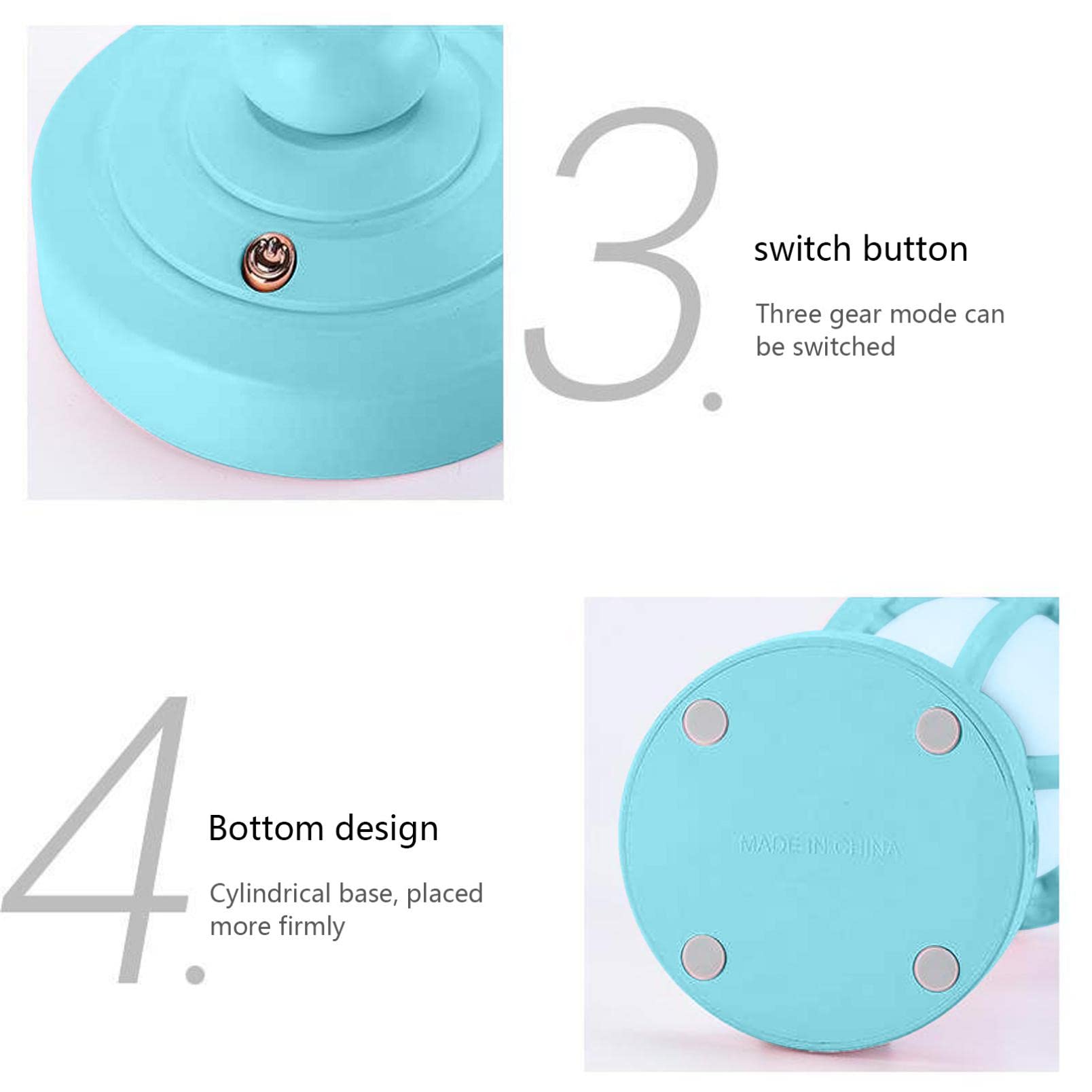 Retro Desk Night Light USB Charging Flicker Free Non-Glaring Illumination 3 Modes Table Lamp