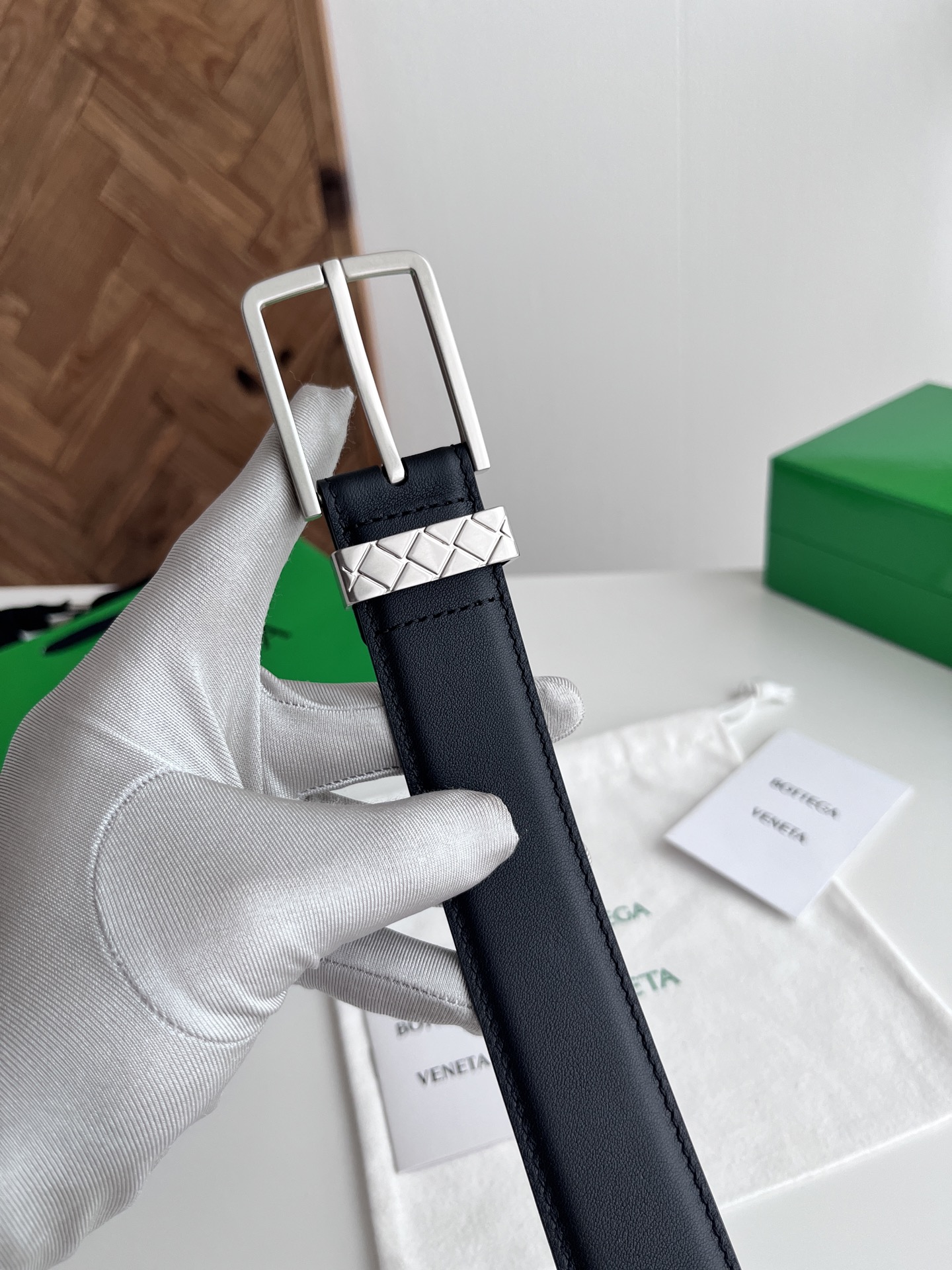 Bottega Veneta pin buckle cowhide double-sided belt 3.5cm wide