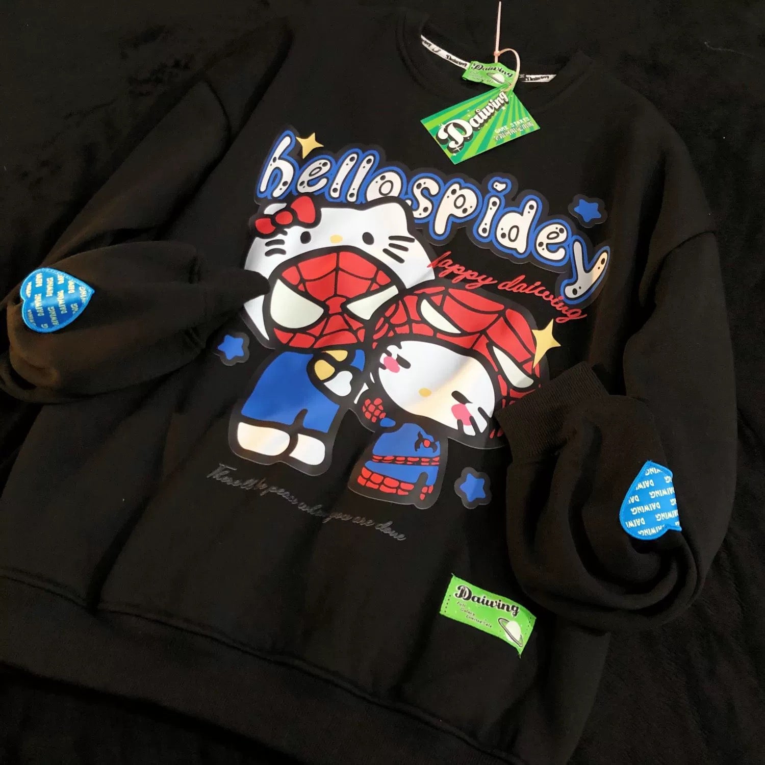 KT x Spiderman Sweatshirts Hoodies Crewneck Oversized Pullover Sweaters Casual Comfy Fall Fashion Outfits Clothes Valentine's Day Gift