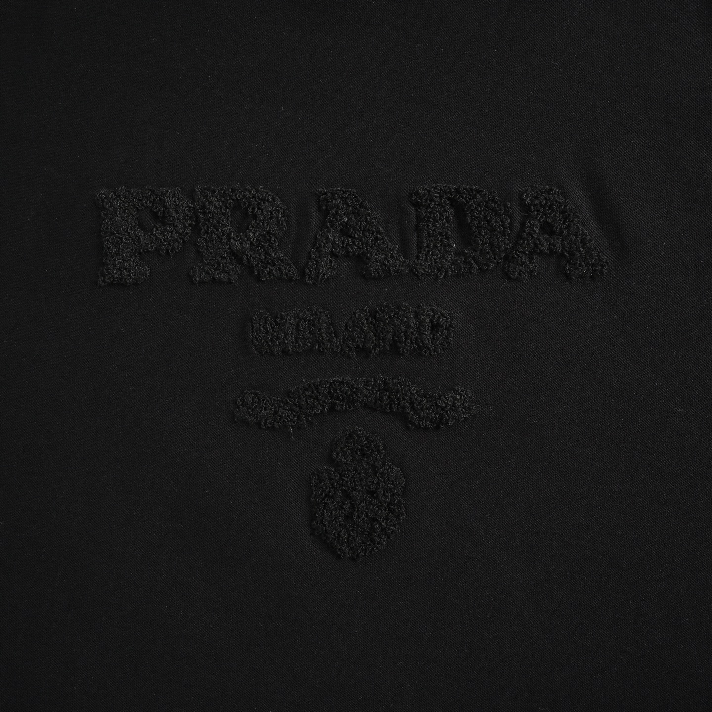 Prada 25ss dark pattern towel embroidered logo short sleeve