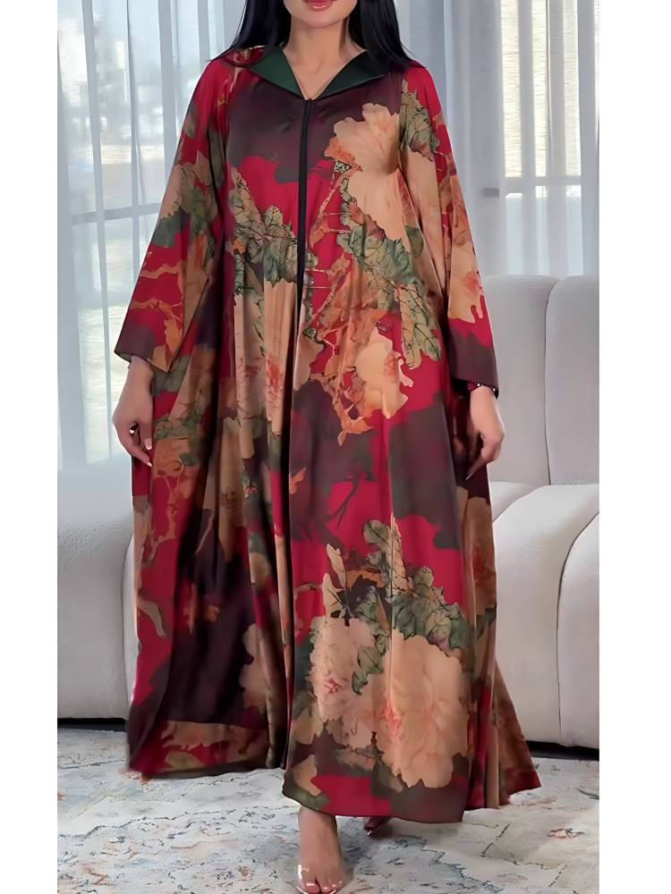 V-Neck Artistic Elegant Printed Dress
