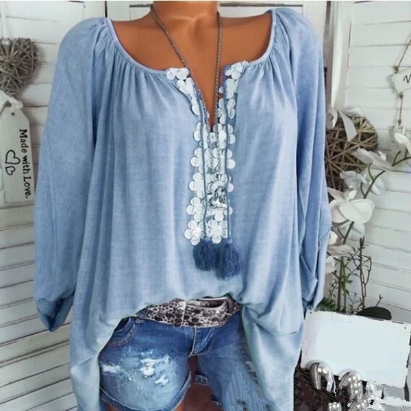Solid Color Jacquard Weave Comfy T-Shirt