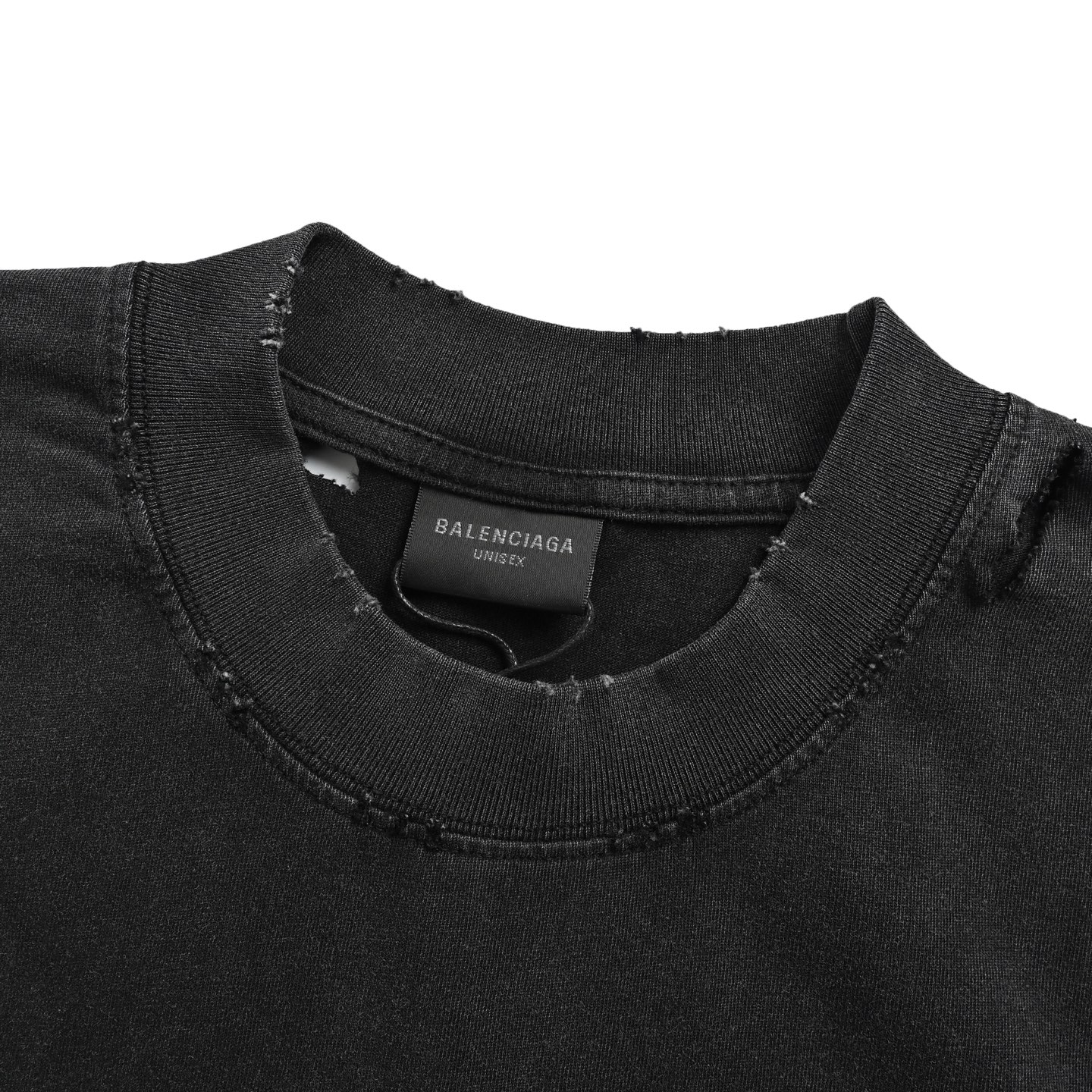 Balenciaga 25ss safety pin hardware letter washed short sleeves