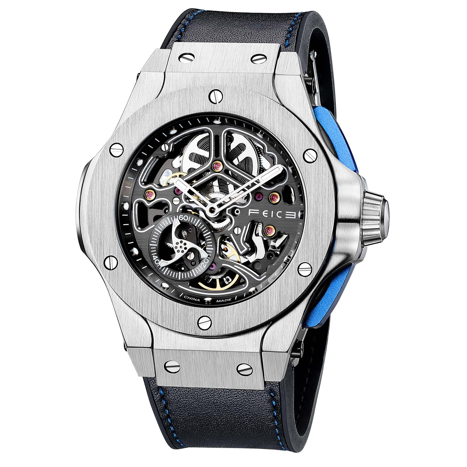 FM701 Skeleton Automatic Watch Men Analog With Stainless Steel Sapphir
