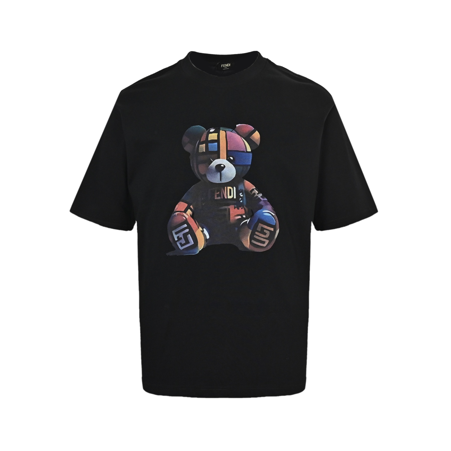 Fendi 25ss colorful bear print short sleeves