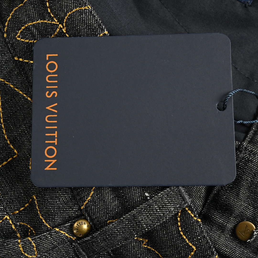 Louis Vuitton 24Fw gold thread embroidered monogram suit jeans