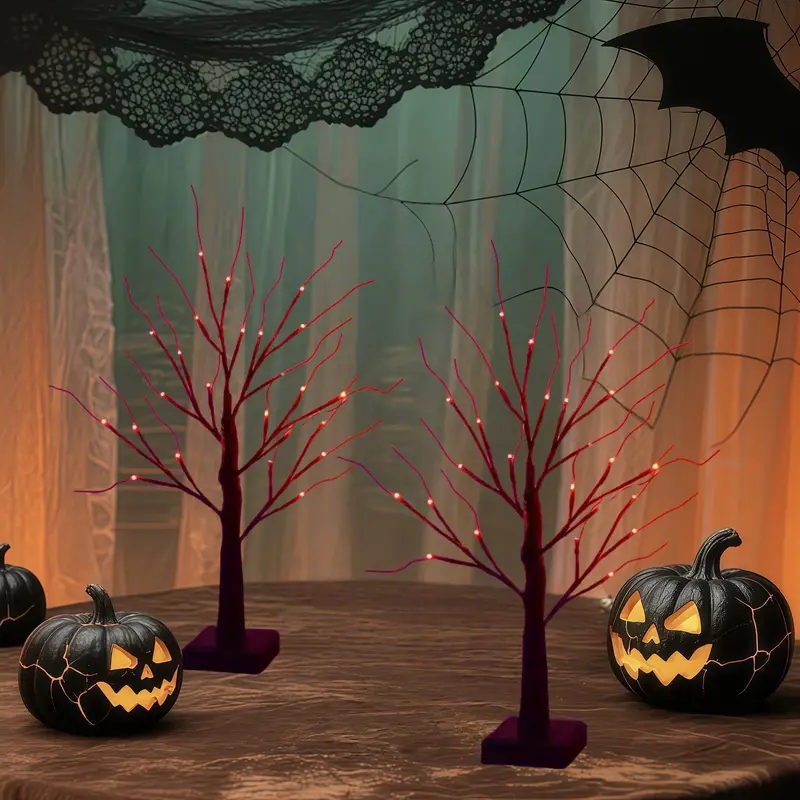 👻🎃 2-Pack Halloween Tree Lights – 24