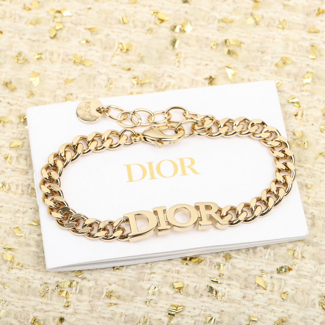 Dior chain letter bracelet