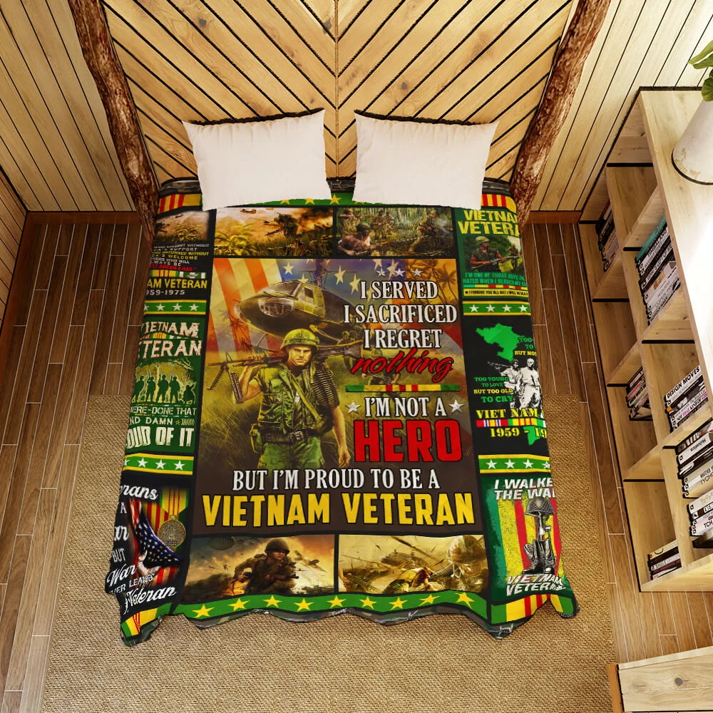 Vietnam Veteran. I Walked The Walk Quilt Blanket