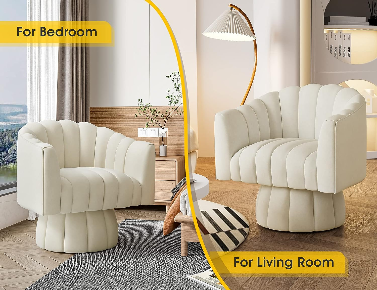 360 Degree Swivel Cuddle Barrel Accent Sofa Chairs