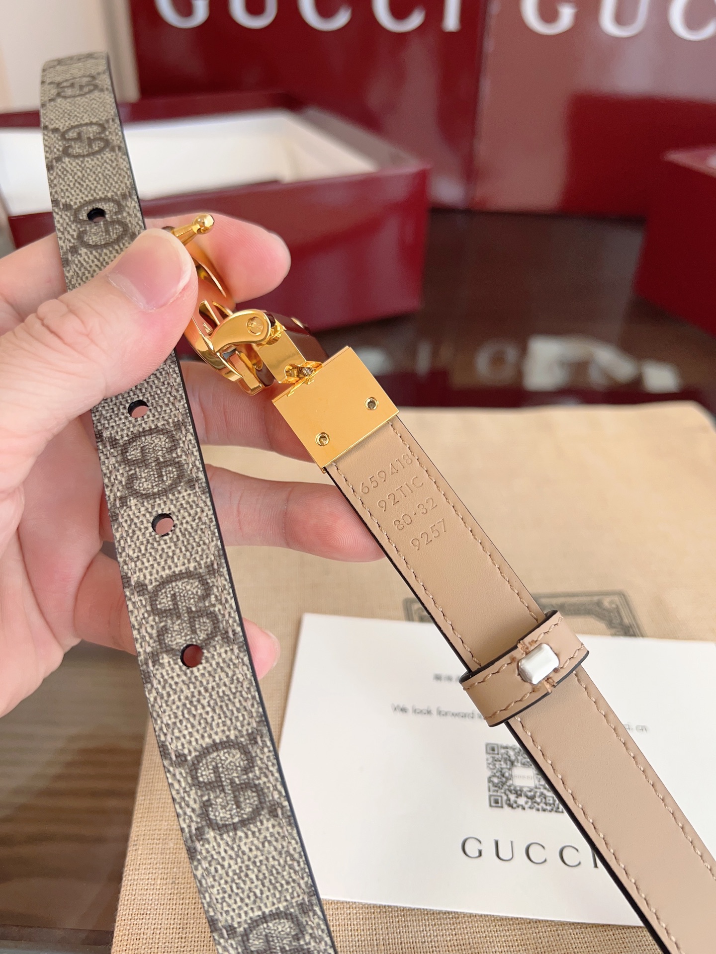 Gucci 2025 new double G buckle leather belt width 2.0cm