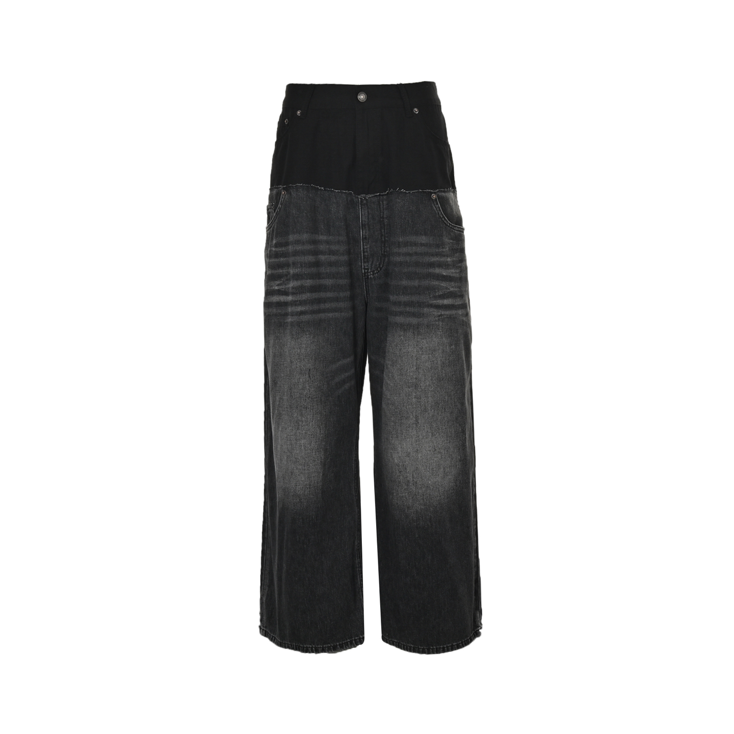 Balenciaga 25ss washed patchwork denim trousers