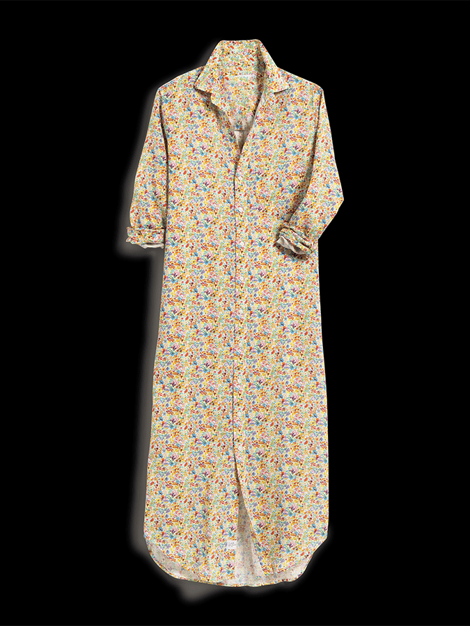 Women's Oil Painting Floral Design Loose Shirt Dress