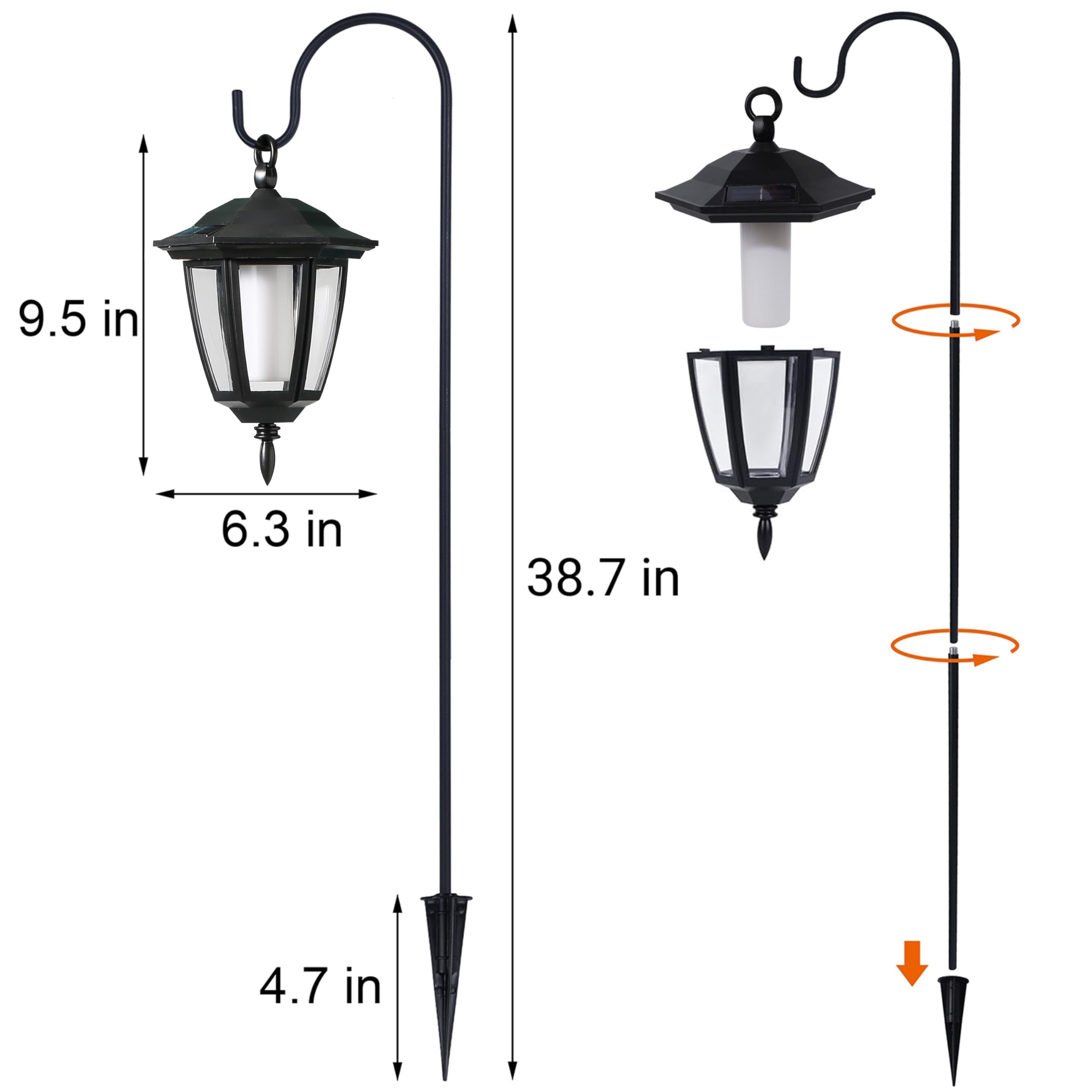 💥ON SALE💥Solar Flickering Flame LED Garden Lanterns Outdoor✨🔥
