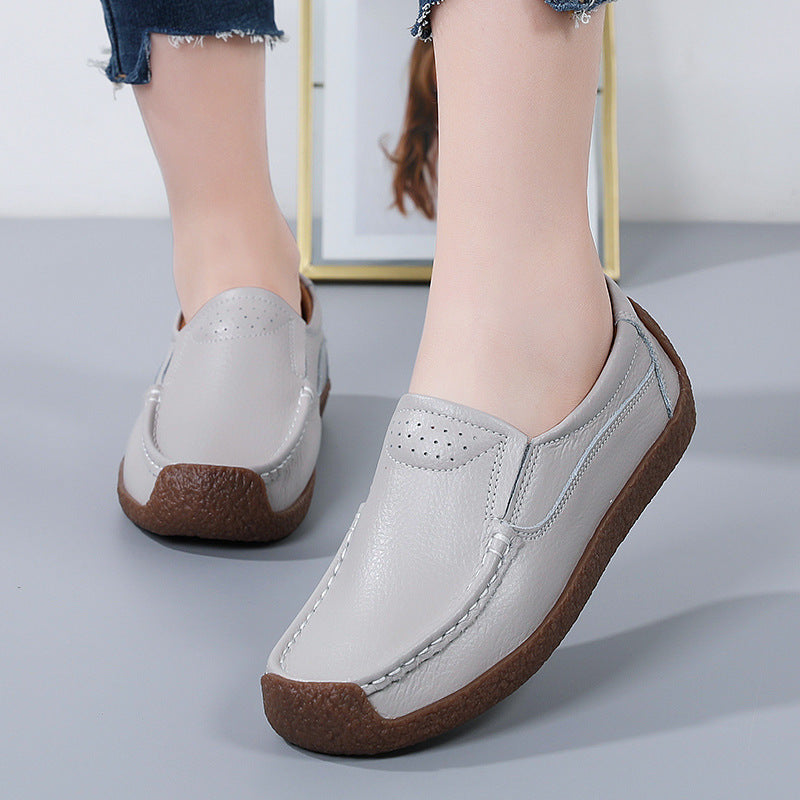 Comfort and Traction with Non-slip Cowhide Soft Bottom Women's Shoes