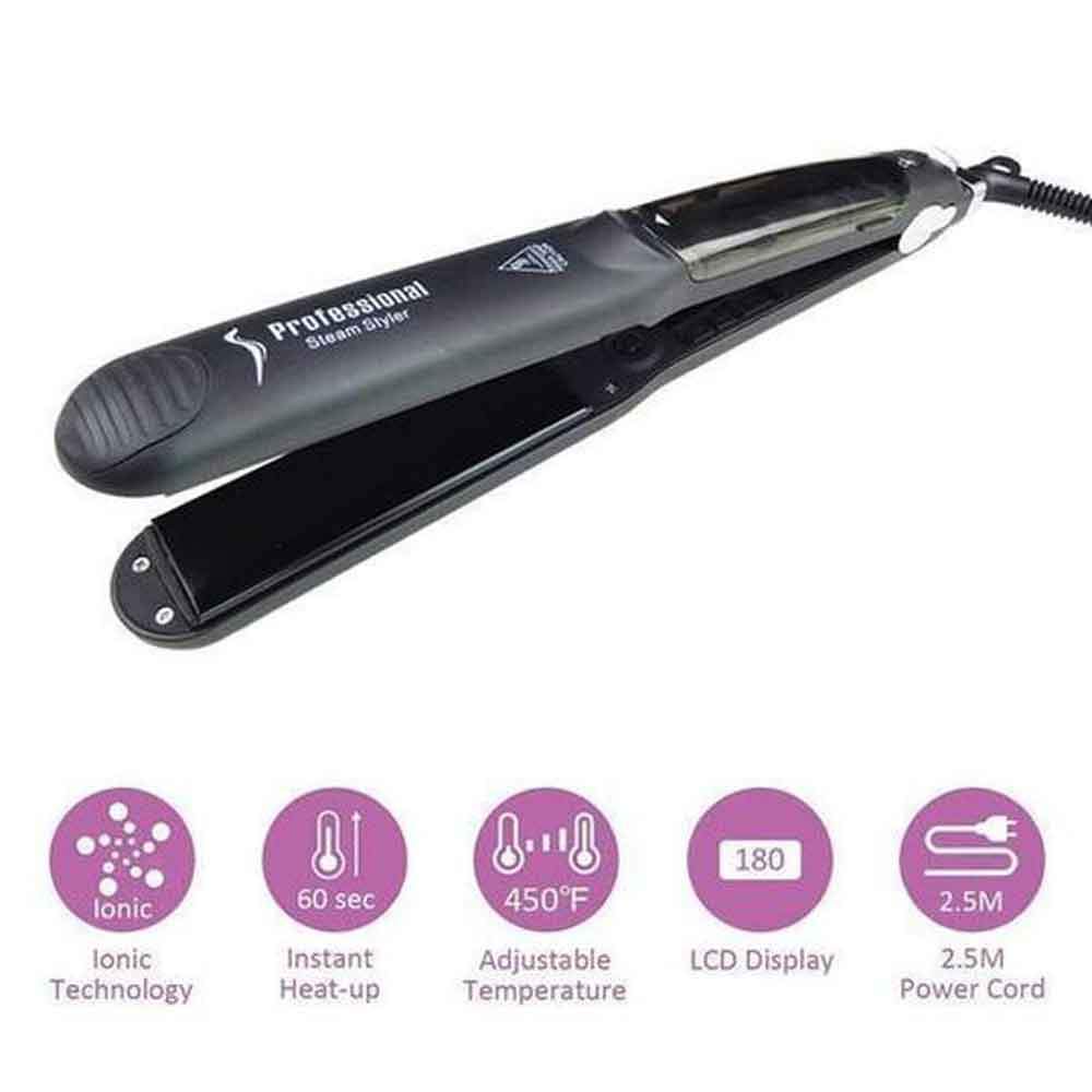 LunaWigs Adjustable Ceramic Steam Hair Straightener