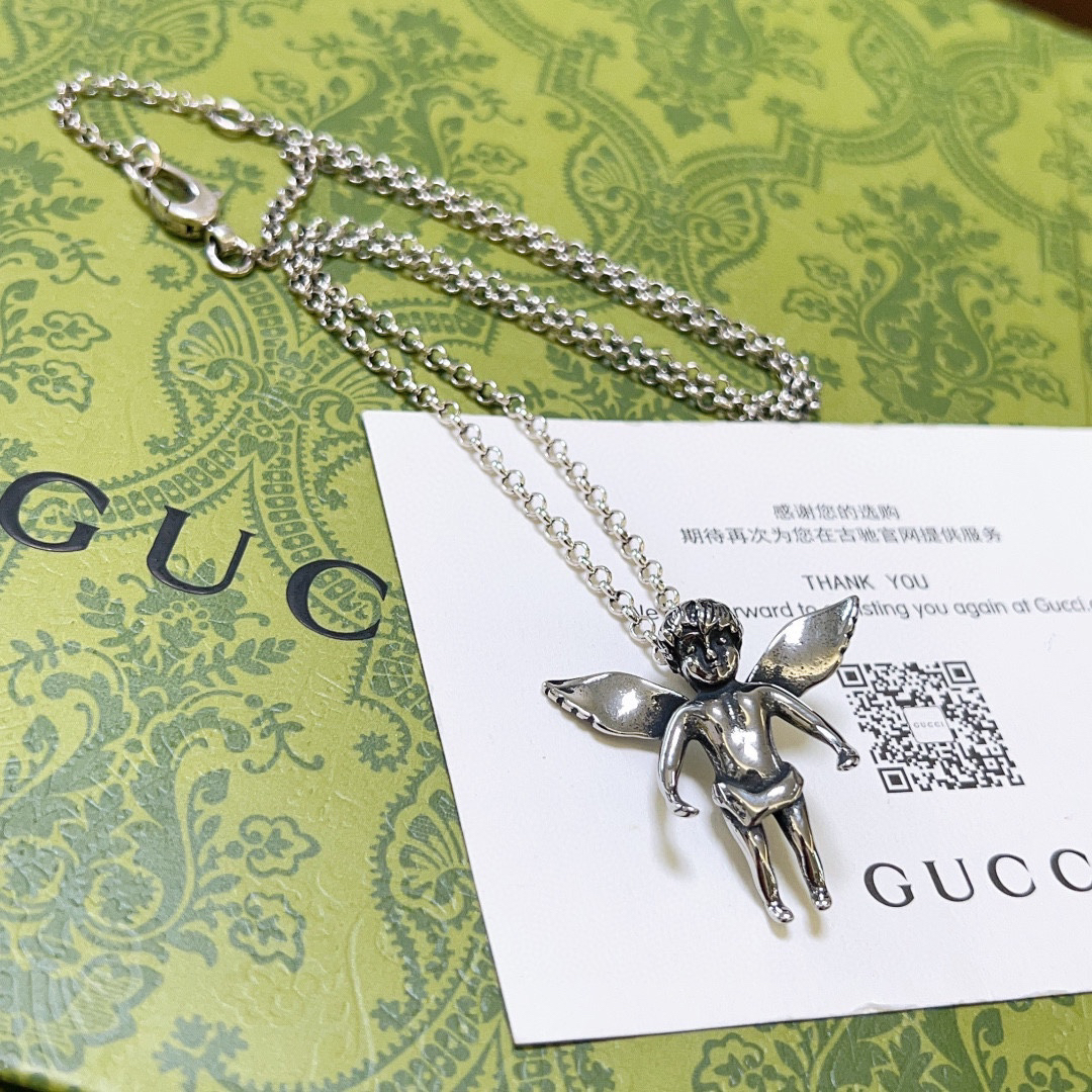 Gucci Anger Forest Series GG Little Angel Vintage Necklace
