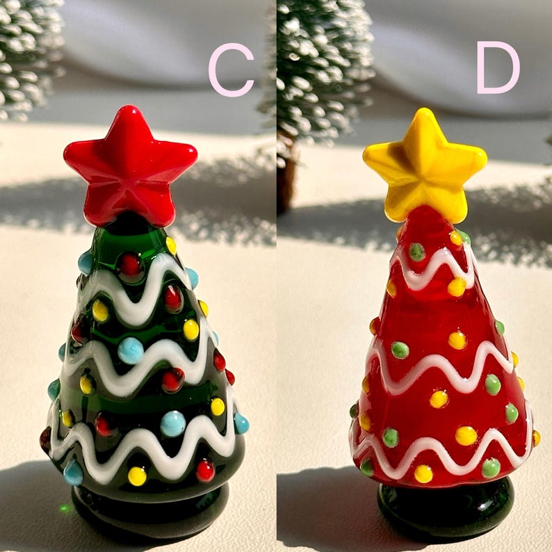 🎄Early Christmas Sale 49% OFF🎄Handmade Lampwork Glass Mini Christmas Trees