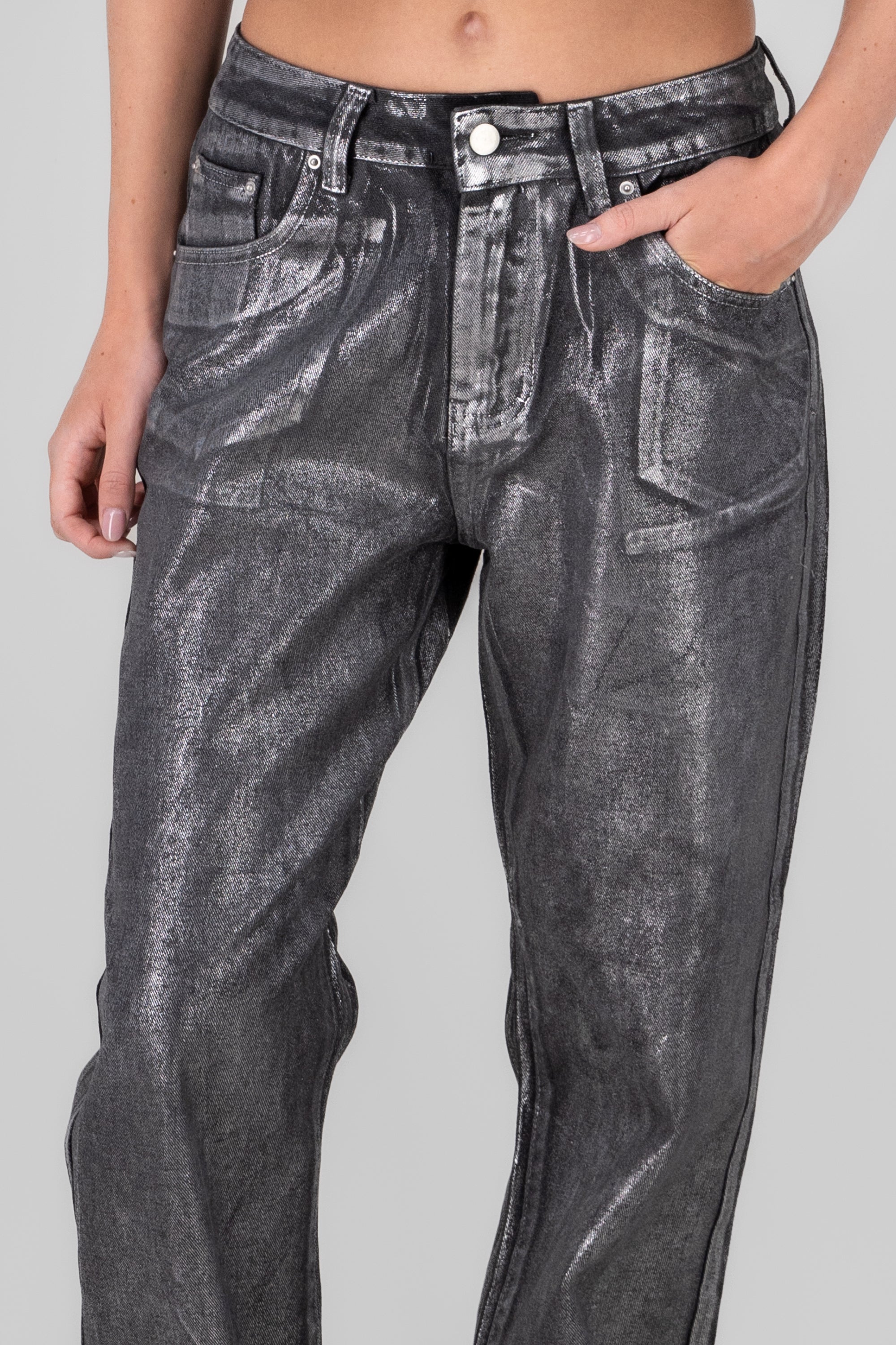 Straight Foil Jeans