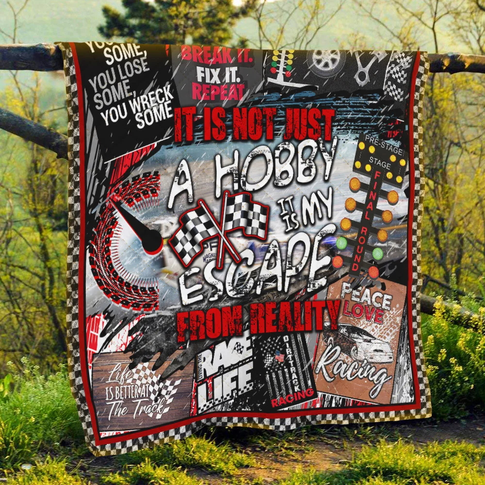 Dirt Track Racing Quilt Blanket