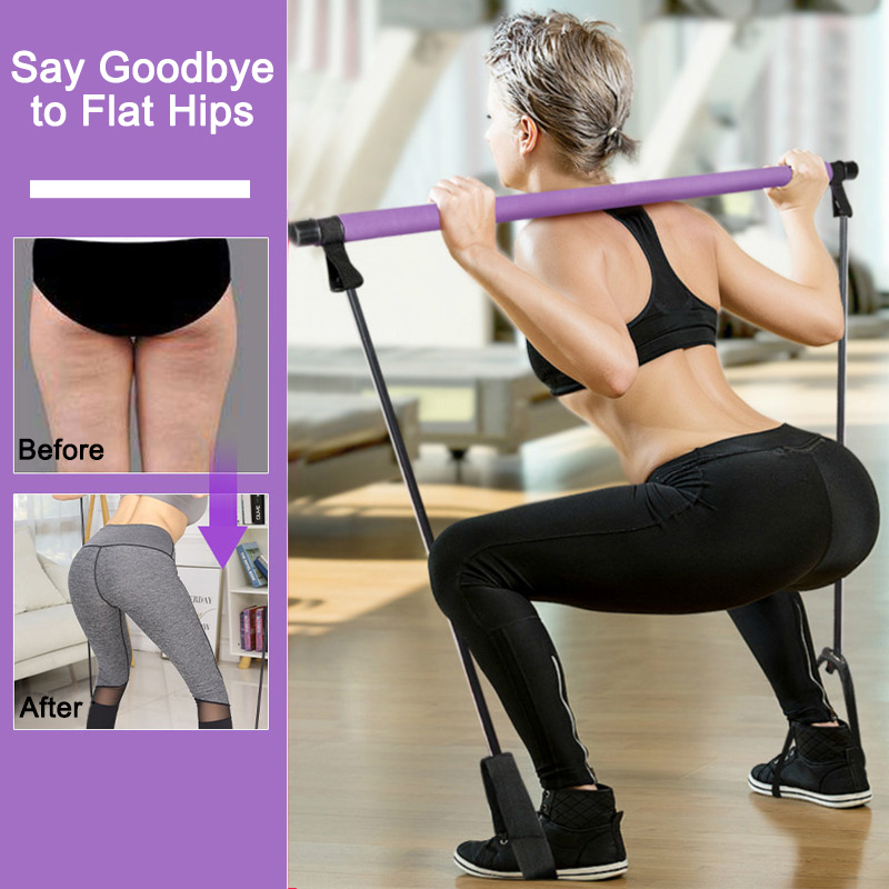 Portable Pilates Bar Kit with Resistance Band Exercise Stick🔥Buy 2 FREE SHIPPING