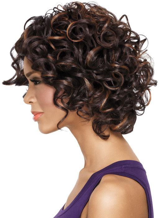 Luna C01 Chin Length Curly Afro Bob Wig for African American Women