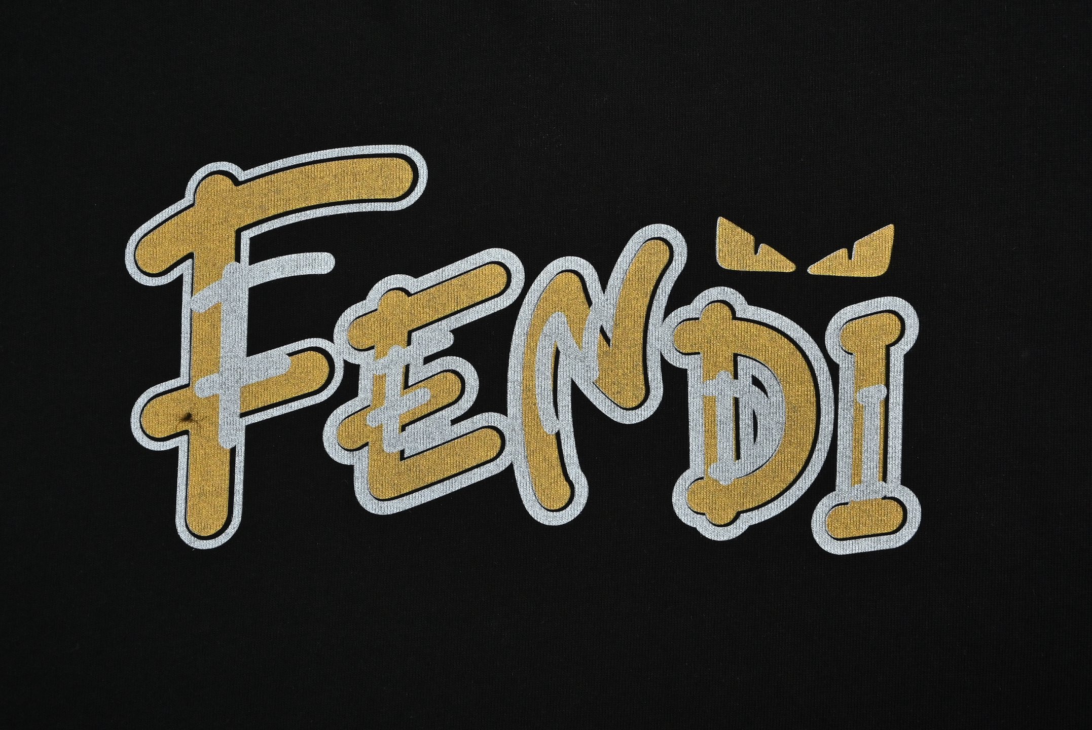Fendi 25ss cartoon letter print short sleeve