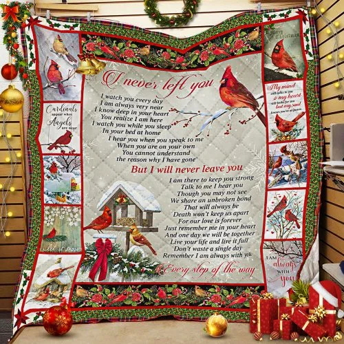 I Never Left You, Christmas Cardinal Quilt Blanket