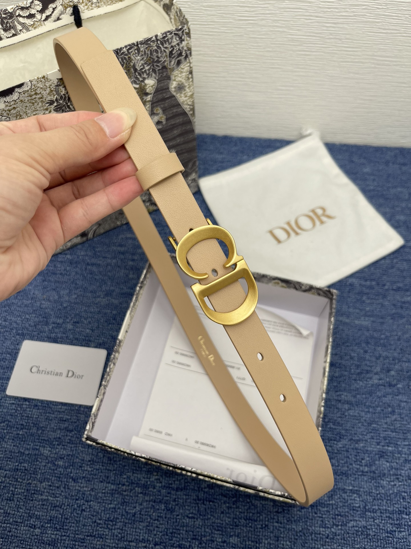 Dior CD buckle leather belt 2.0CM wide