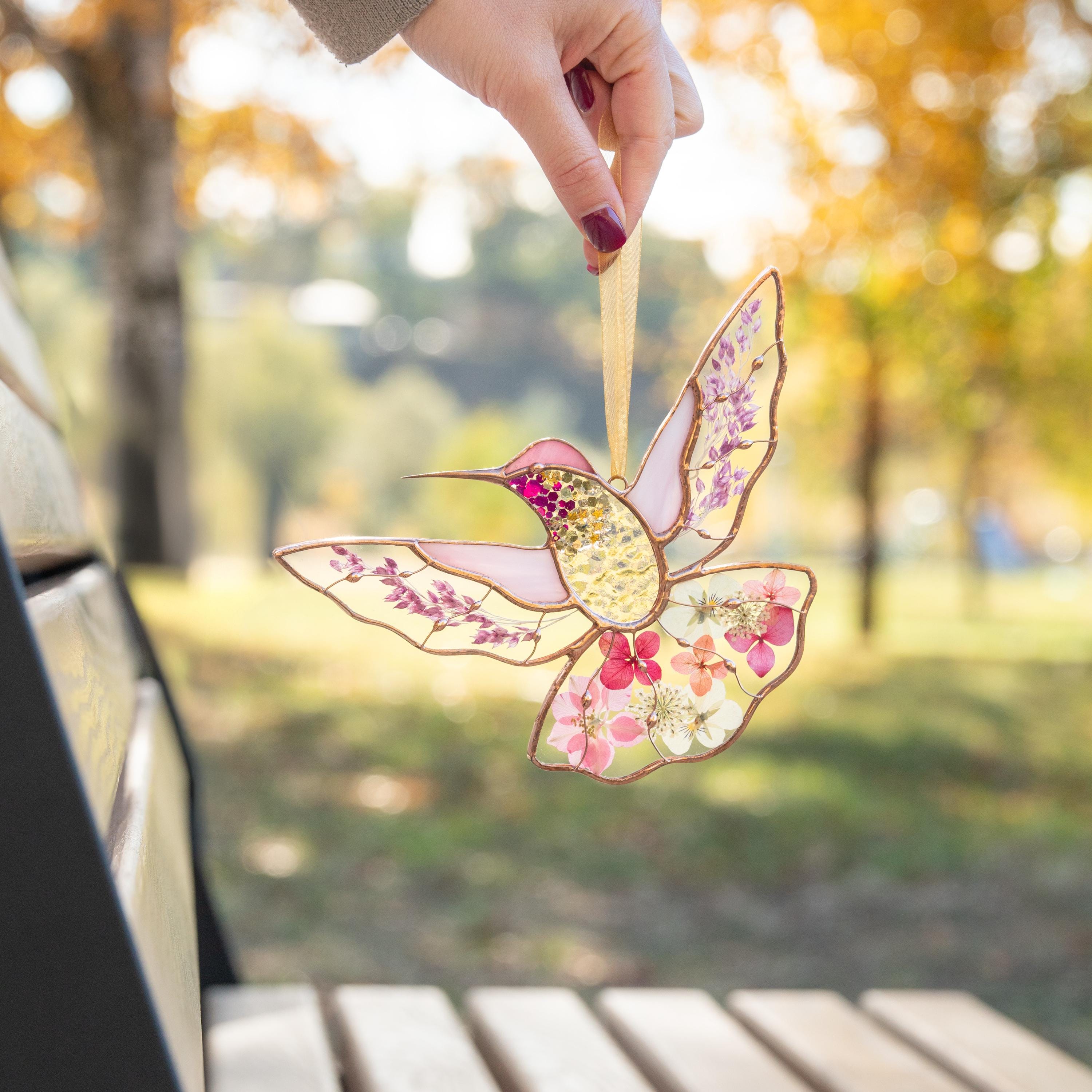 Hummingbird Stained Glass Window Hangings - Mothers Day Gift
