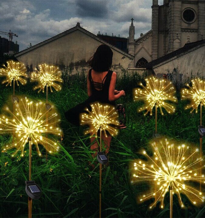 🔥LAST DAY 48% OFF--Waterproof Solar Garden Fireworks Lamp