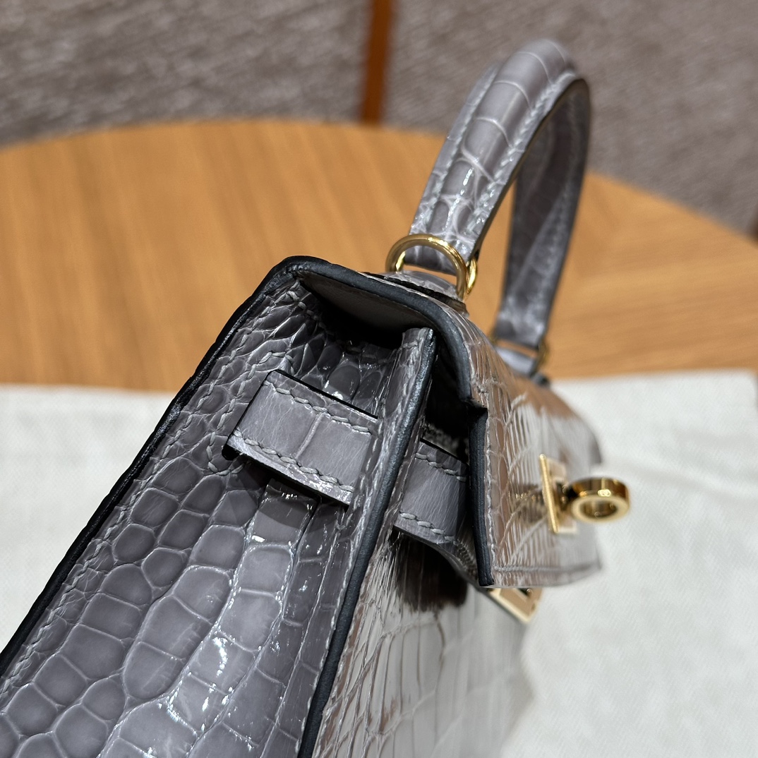 Hermes mini kelly 2 0VGris Ciment handbag (handmade to order)