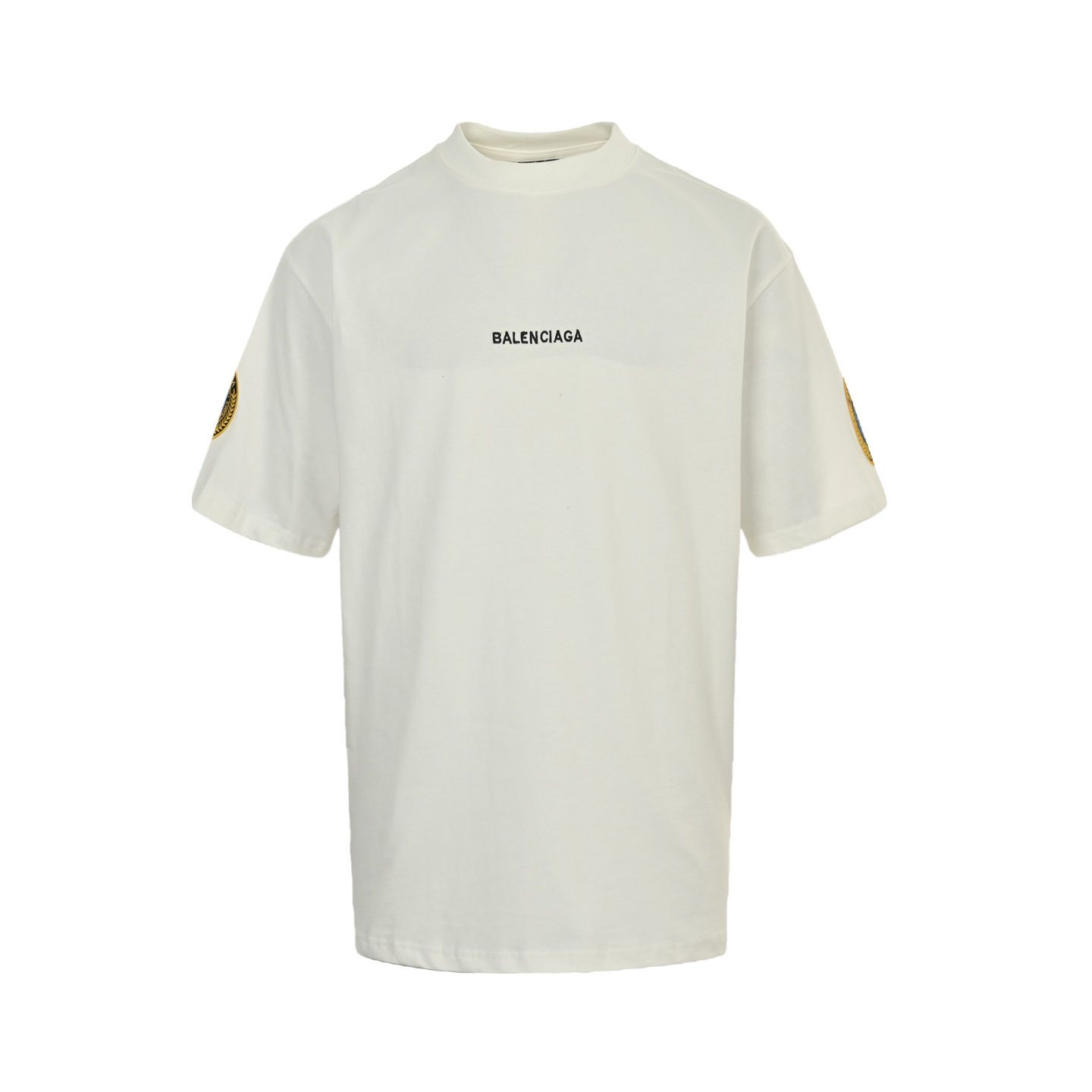 Balenciaga 25ss embroidered letter badge short sleeve