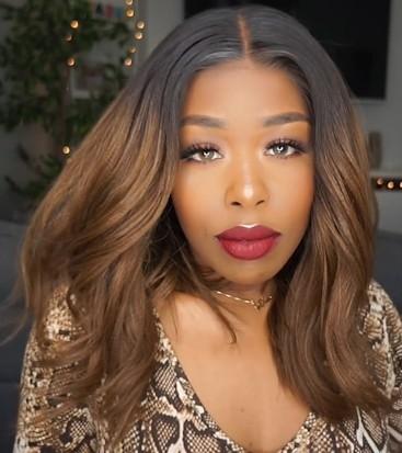 New Affordable Ombre Brown Bob Basic Cap Frontal Lace Wigs for Summer