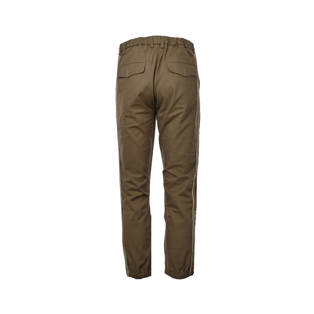 Gucci Khaki Web Cotton Trousers