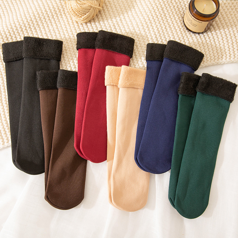 (🔥Last Day Promotion-SAVE 50% OFF) 3Pairs/Pack Thickening & Velvet Snow Socks Fleece Lining Thermal Socks --BUY 3 GET 15% OFF & FREE SHIPPING