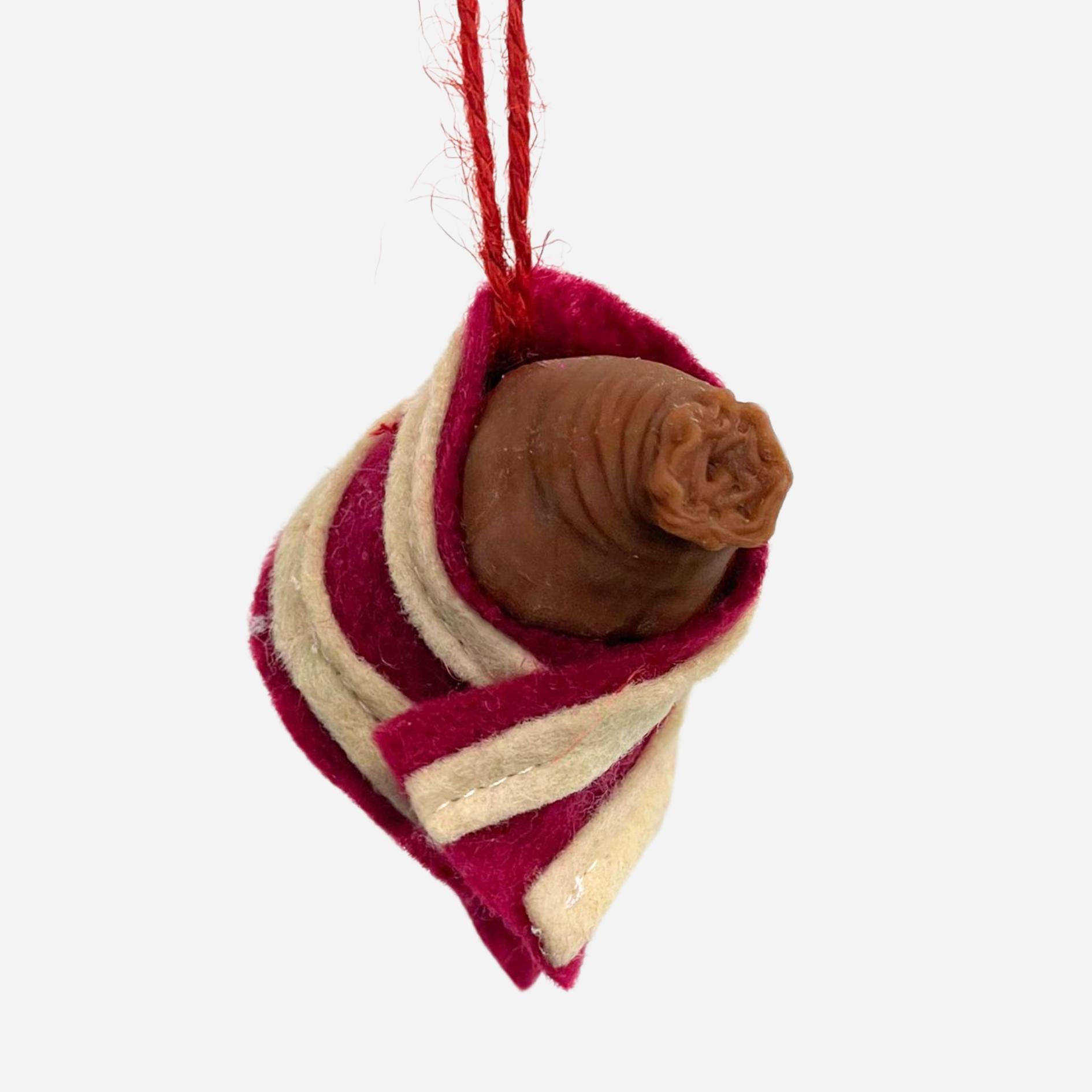 Piggy in a Blanket - Hanging Christmas Decoration