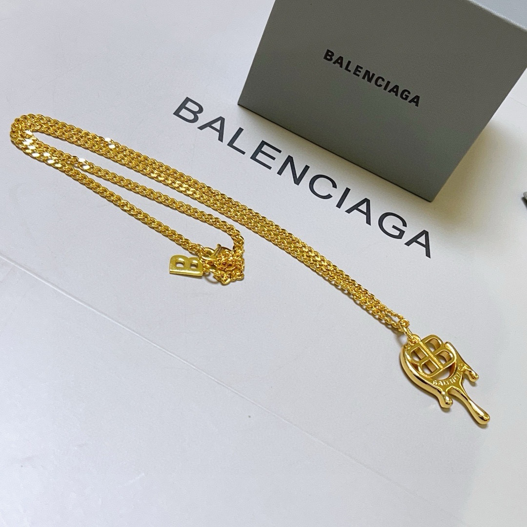 Balenciaga BB gold necklace