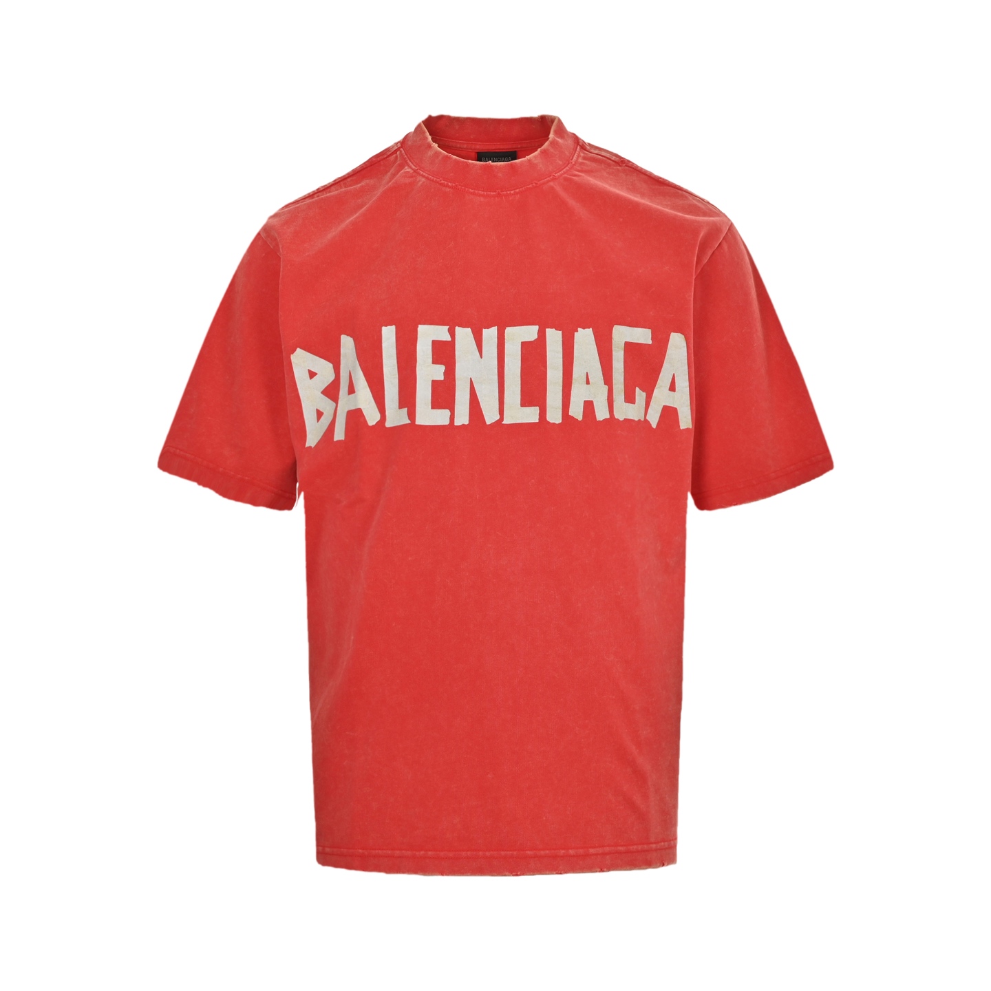 Balenciaga 25ss Masking Tape Washed Ripped Short Sleeve