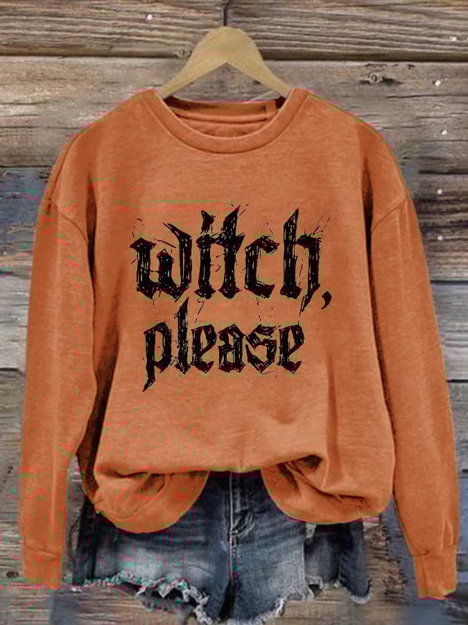 🔥Buy 3 Get 10% Off🔥Women'S Casual Halloween Witch Please Print Sweatshirt